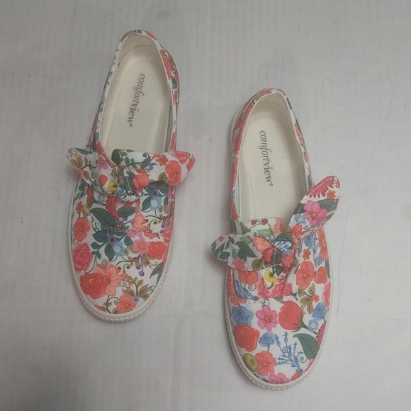 COMFORTVIEW Women's Floral Print Multicolor Slip-on Sneakers Size 8.5M - Picture 9 of 9
